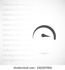 Vector icon speedometer. Vector icon speedometer white illustration on black background Speedometer Vector icon speedometer , lorem ipsum Flat design. Vector icon Isolated