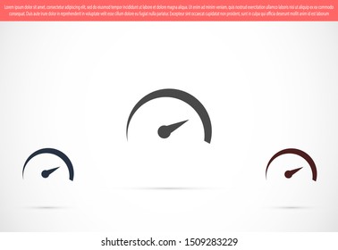 Vector icon speedometer. Vector icon speedometer white illustration on black background Speedometer Vector icon speedometer , lorem ipsum Flat design. Vector icon Isolated