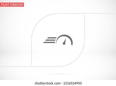 Vector icon speedometer. Vector icon speedometer white illustration on black background Speedometer Vector icon speedometer , lorem ipsum Flat design. Vector icon Isolated