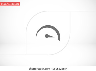 Vector icon speedometer. Vector icon speedometer white illustration on black background Speedometer Vector icon speedometer , lorem ipsum Flat design. Vector icon Isolated