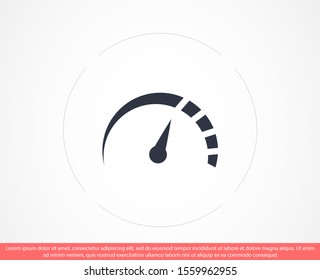Vector icon speedometer. Vector icon speedometer white illustration on black background Speedometer Vector icon speedometer , lorem ipsum Flat design. Vector icon Isolated