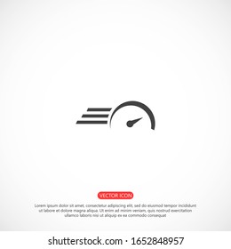 Velocímetro de icono del vector. Icono del vector ilustración blanca en fondo negro 
