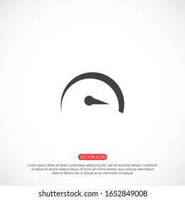 Velocímetro de icono del vector. Icono vectorial velocímetro blanco sobre fondo negro Velocímetro velocímetro vectorial icono velocímetro , lorem ipsum Diseño plano. Icono del vector aislado