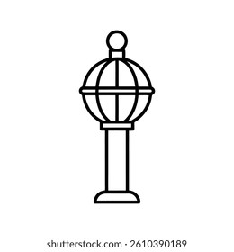 a vector icon of a spherical street lamp.