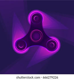  Vector icon of a spinner, a popular modern toy for children and stress reliever. A feature is a twisting element, the monotony of which pleases and relaxes.