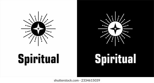 vector icon spiritual black and white