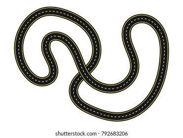 Vector icon split-level race track.