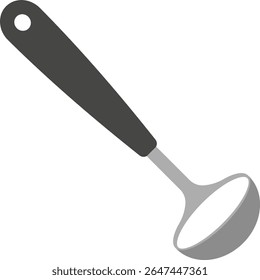 Vector icon spoon ladle. Soup ladle, soup scoop. Kitchen tool for cooking dishes. Kitchen utensils. Vector illustration on a white background.