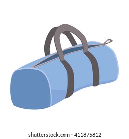 Vector Icon Of Sport Bag. Blue Bag On White Background.