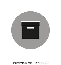 vector icon, square cardboard box
