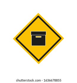 vector icon, square cardboard box