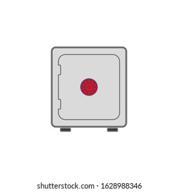 vector icon, of square metal safe