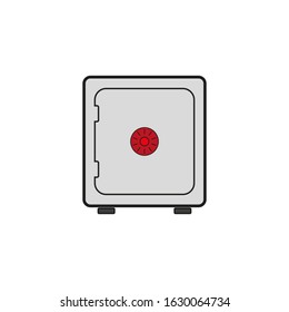 vector icon, of square metal safe