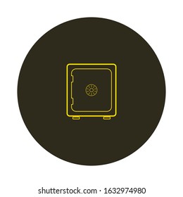 vector icon, of square metal safe