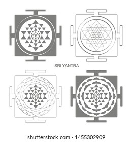 Vector Icon With Sri Yantra Hinduism Symbol 