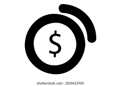 Vector Icon, Stack of Coin Dollar
