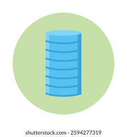A vector icon of a stacked database server