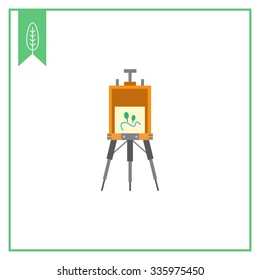 Vector icon of standing drawing easel with painting