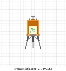 Vector icon of standing drawing easel with painting