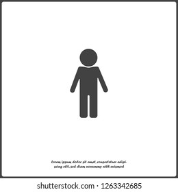 Vector icon of a standing man on white isolated background. Layers grouped for easy editing illustration.