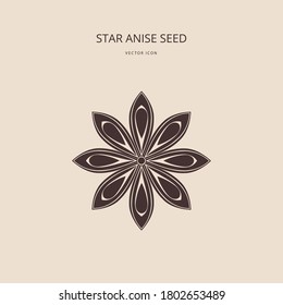Vector icon of star anise seed