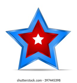 Vector Icon star blue red white v03