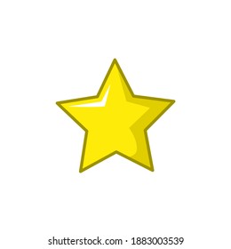 Vector icon of a star. Isolated classic rating. 3D design