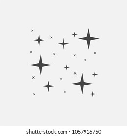 Vector icon of the star, starry sky, shine of purity