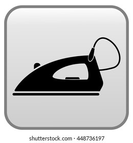 vector icon of steam iron in black 