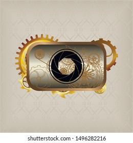 Vector icon in steampunk style