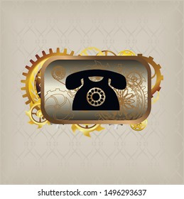 Vector icon in steampunk style