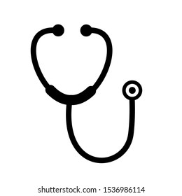 Vector icon of stethoscop doctor tool for examining patients in a hospital. Diagnostic symbol icon