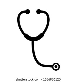 Vector icon of stethoscop doctor tool for examining patients in a hospital. Diagnostic symbol icon