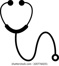 Vector icon of stethoscop doctor tool for examining patients in a hospital. Diagnostic symbol icon.eps
