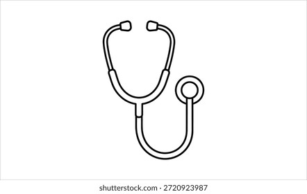 Vector icon of a stethoscope on white background, medical symbol