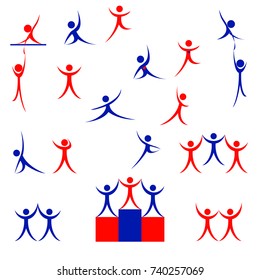 Vector icon stick figure, human silhouette  isolated