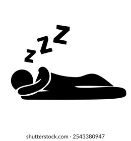 Vector Icon Stick Figure Sleeping