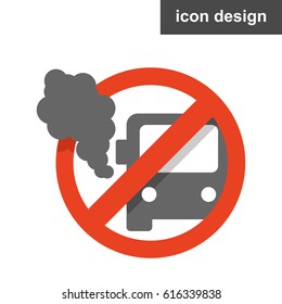 Vector Icon Sticker Stop Vehicle Pollution