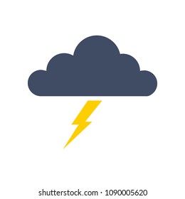 Vector icon storm weather. Clouds and thunderstorm.