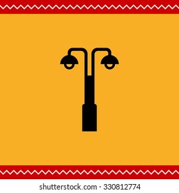 Vector icon of street lamp with double lantern