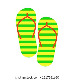 Vector icon striped flip flops. Eps 10