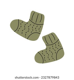Vector icon striped socks. Funny element in a cartoon style