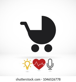 Vector icon stroller 10 EPS