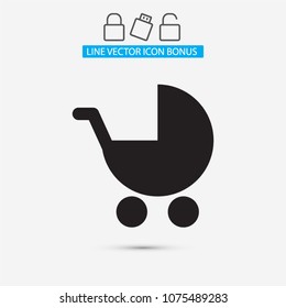 Vector icon stroller 10 EPS