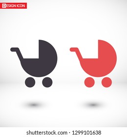 Vector icon stroller 10 EPS