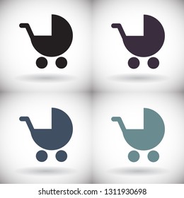 Vector icon stroller 10 EPS