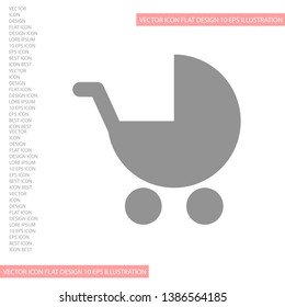 Vector icon stroller 10 EPS . Lorem Ipsum Illustration design
