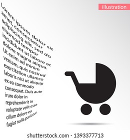 Vector icon stroller 10 EPS . Lorem Ipsum Illustration design