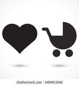 Vector icon stroller 10 EPS . Lorem Ipsum Illustration design