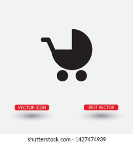 Vector icon stroller 10 EPS . Lorem Ipsum Illustration design